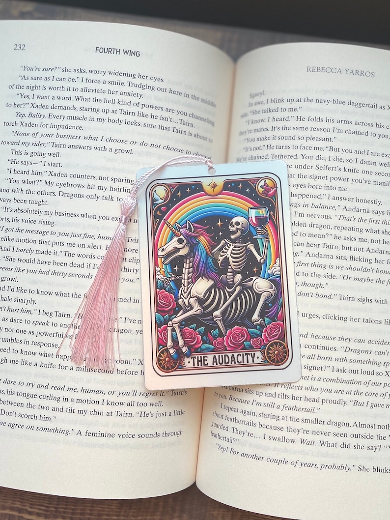 Tarot card Bookmark, holographic bookmark, the audacity, Gothic Bookmark, Booktok Bookmark, Bookish Gifts for Readers, Handmade Bookmark, image 3