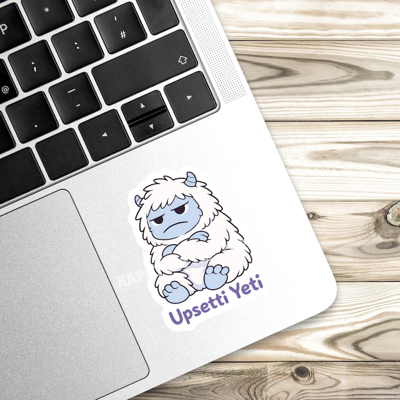 Upset Yeti Sticker, Funny Yeti Sticker, Mental Health Sticker, Anxiety ...