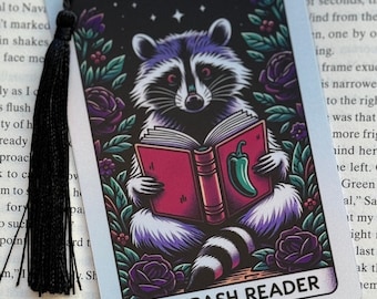 Trash reader Tarot card Bookmark, holographic bookmark, Gothic Bookmark, Booktok Bookmark, Bookish Gifts for Readers, Handmade Bookmark