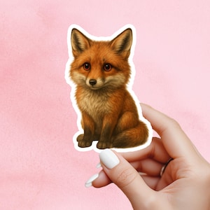 Fox sticker, Cute Fox Sticker, fantasy Sticker, gothic sticker, Fantasy Bookish Merch, Book Lover Gift, Kindle Stickers, red fox sticker