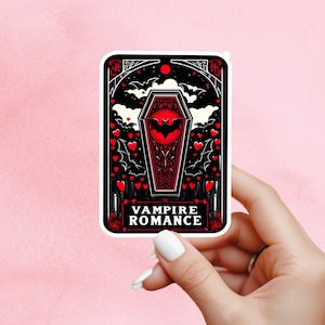 Vampire romance Sticker, vampire sticker, book trope, Halloween Vinyl Sticker,Kindle Sticker, Bookish Gift, spooky sticker, horror sticker