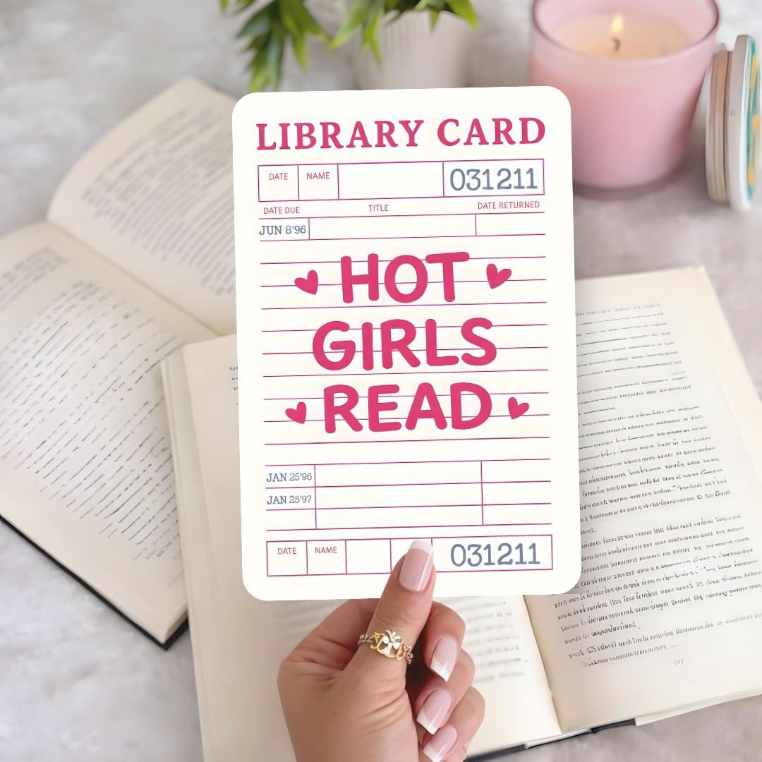 Library Card Kindle Insert, Hot Girls Read Books, Kindle Insert for ...