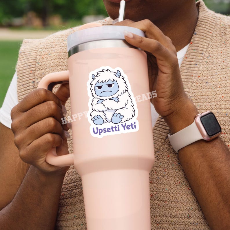 Upset Yeti Sticker, Funny Yeti Sticker, Mental Health Sticker, Anxiety ...