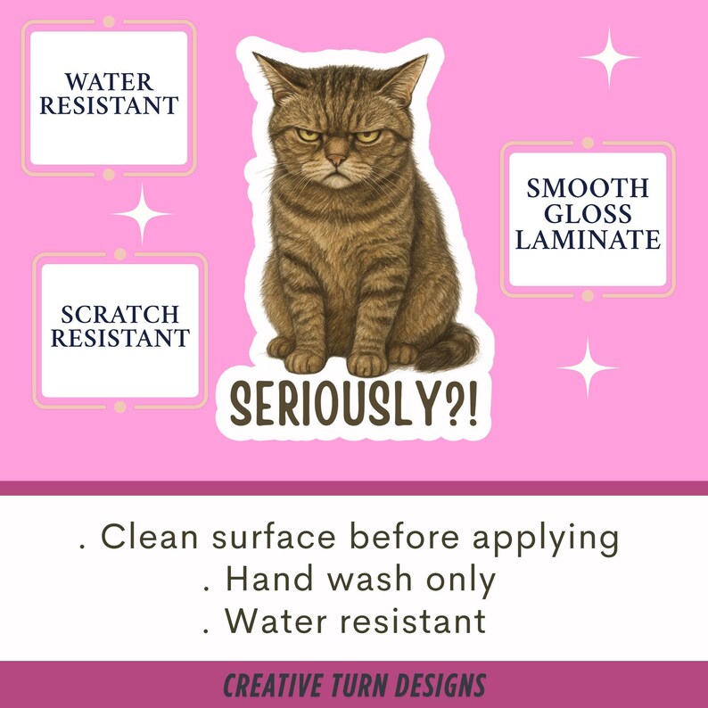 Sassy cat Sticker, cat Sticker, gothic sticker, sarcastic sticker, funny cat sticker, Kindle Sticker, black cat sticker, sticker dark humour 画像 3