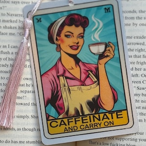 Coffee Tarot card Bookmark, holographic bookmark, Gothic Bookmark, Booktok Bookmark, Bookish Gifts for Readers, Handmade Bookmark