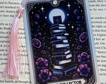 The collector Tarot card Bookmark, holographic bookmark, Gothic Bookmark, Booktok Bookmark, Bookish Gifts for Readers, Handmade Bookmark