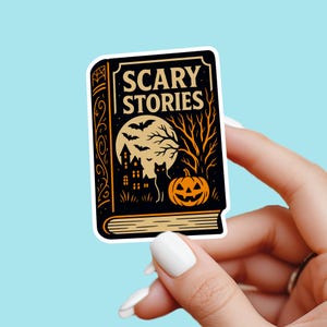 Spooky book sticker, Skeleton sticker, Halloween sticker, fall sticker, kindle sticker, gothic sticker, bookish sticker, spooky reader