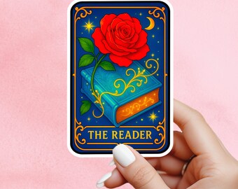 The reader sticker, Book lover sticker, romance, holographic, book sticker, kindle sticker, bookish sticker, stickers for kindle, book merch