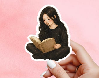 Bookish girlie sticker, kindle sticker, book sticker, fantasy sticker, bookish sticker, book stickers, stickers for kindle, book merch