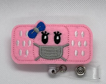 Nurse badge holder, badge reel, medical staff, bandaid badge holder, nurse gift