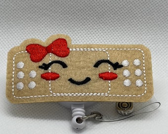 Badge reel, bandaid badge reel, nurse name badge, band-aid badge, retractable badge, pharmacist badge, medical badge reel