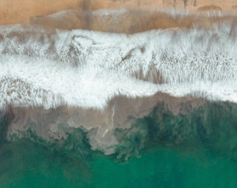 Wall Art Decor, Canvas Wall Photography, Unframed Drone Print, Aerial Waves Canvas Wrap