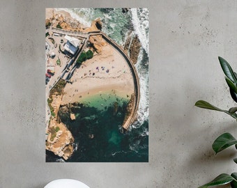 Aerial beach ocean summer Photo poster