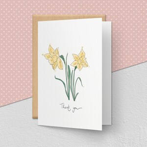 Personalizado** Tarjeta de agradecimiento, Ponte bien, Narcisos, Flores botánicas, Postal