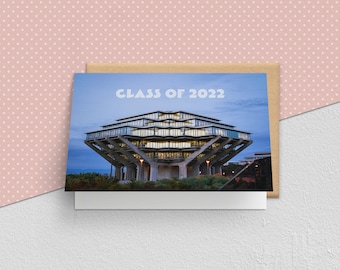 Personalized** UCSD Class of 2022, Graduation Card, Geisel Library, High Quality PostCard
