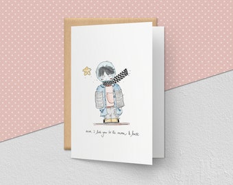 I love you to the moon and back - Mothers Day postcard, Best Mom card, I love mommy
