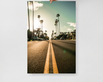 California Road, Modern Art Decor, USA Trips, Palm Trees Photography, High Quality Poster