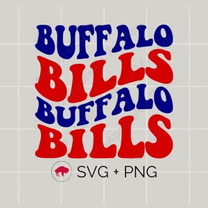 Buffalo-Bills SVG PNG Wavy Retro Vintage Letters, Cricut + Silhouette Cut File, Buffalo Football, Buffalo Sweatshirt