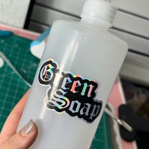 Tattoo Bottle Labels Holographic | Tattoo Labels | Tattoo Artist Accessories | Tattoo Artist Stickers | Opticide Labels | Green Soap Label |