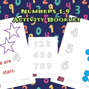 Numbers 1-9 activity booklet - maths - early years - preschool - EYFS - counting - number recognition