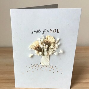 Birthday Card,Just For You Card, Boho Card,Dried Flower Card,Gift Card, Greeting Card, Flower Decoration Card, Handmade Card,Creative Card,