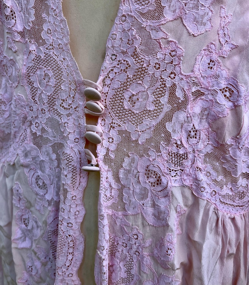 Pastel Pink Robe Vintage Pastel Pink Lace Robe - Wedding Dress Coverup, Size M - Etsy