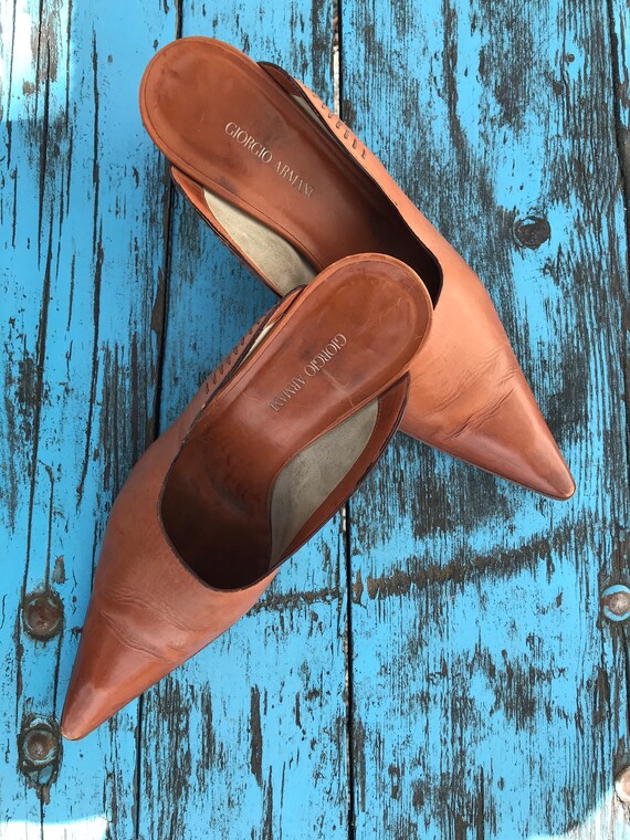 ジョルジオアルマーニ Giorgio Armani Lamb Leather Pumps Giorgio Armani Black Leather Heels sz 10.5 l Michael's