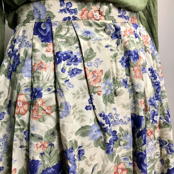 LAURA ASHLEY Bloemen Vintage Rok / Vintage midi rok