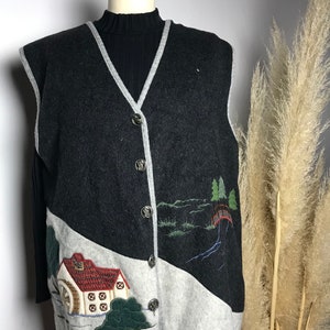 Vintage Austrian Grey Vest / Soft Knitted Austrian Vest / wool vest