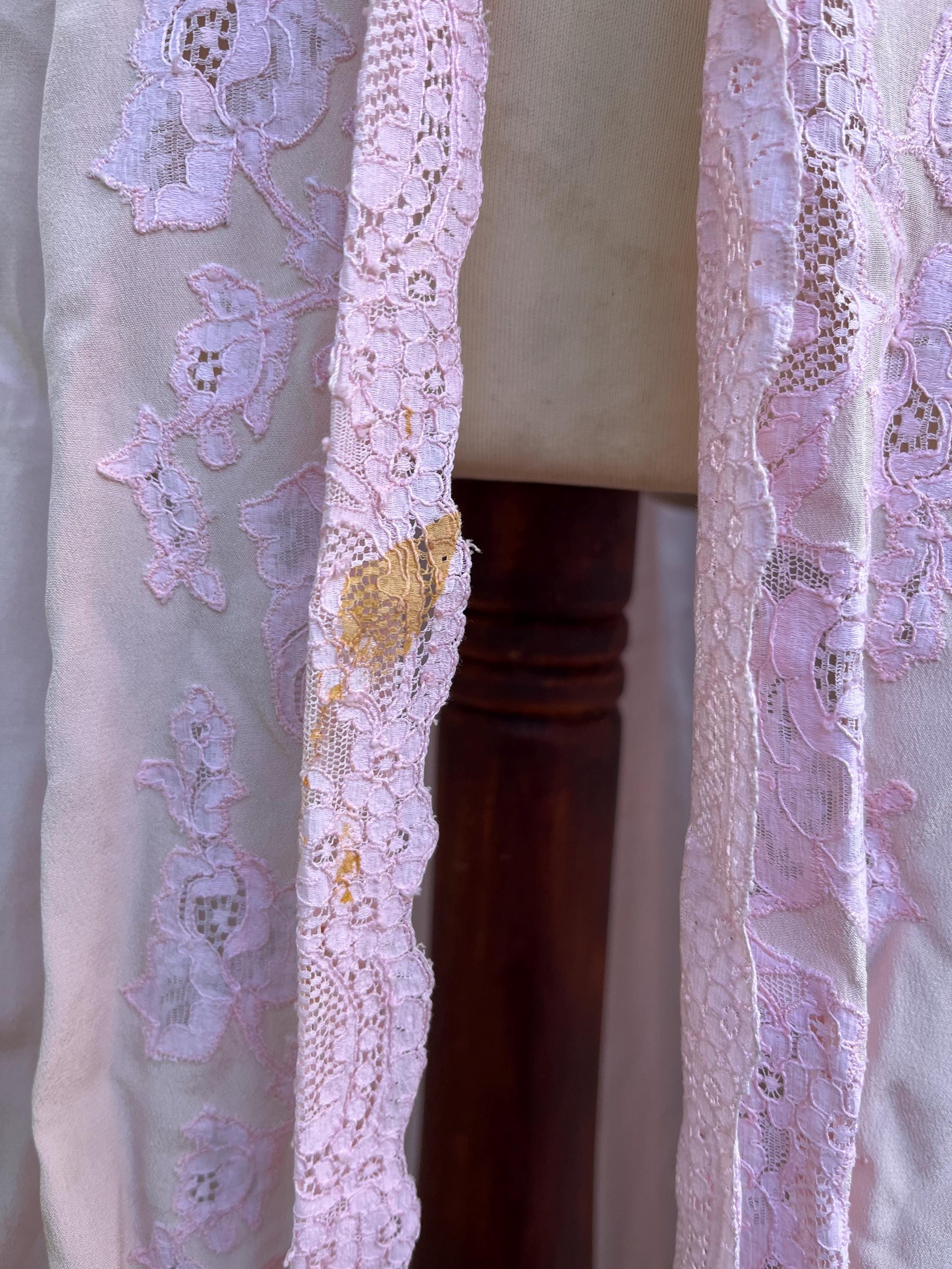 Pastel Pink Robe Vintage Pastel Pink Lace Robe - Wedding Dress Coverup, Size M - Etsy