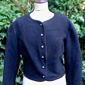 Austrian Wool Cardigan, Women Trachten Cardigan, Oktoberfest Sweater, Tyrol Bavarian Cardigan, Traditional Folk Knitwear, Size Small