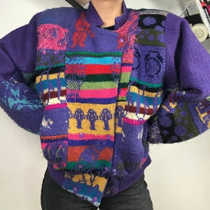 Taurus vintage colorful coat / Vintage colorful jacket / 80s style vintage jacket