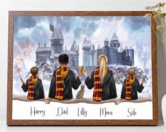 Custom Harry Pottery Gifts For Women Personalised Potter Family Gift Customised Print Gift for Harry Potter Fan, Boyfriend, Girlfriend