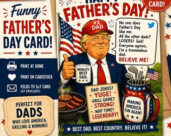 Grappige patriottische Vaderdagkaart voor papa