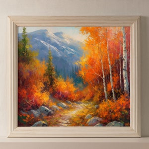 Fall Aspen Forest Painting Digital Art Download, Printable Art, Wall Art, Home Decor, Instant Download, High Resolution, Nature