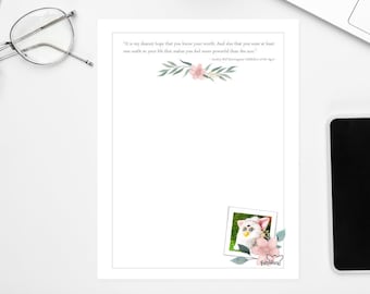 Imprimable Stationnaire 2 Pages Fleurs Roses Furb World Téléchargement Numérique