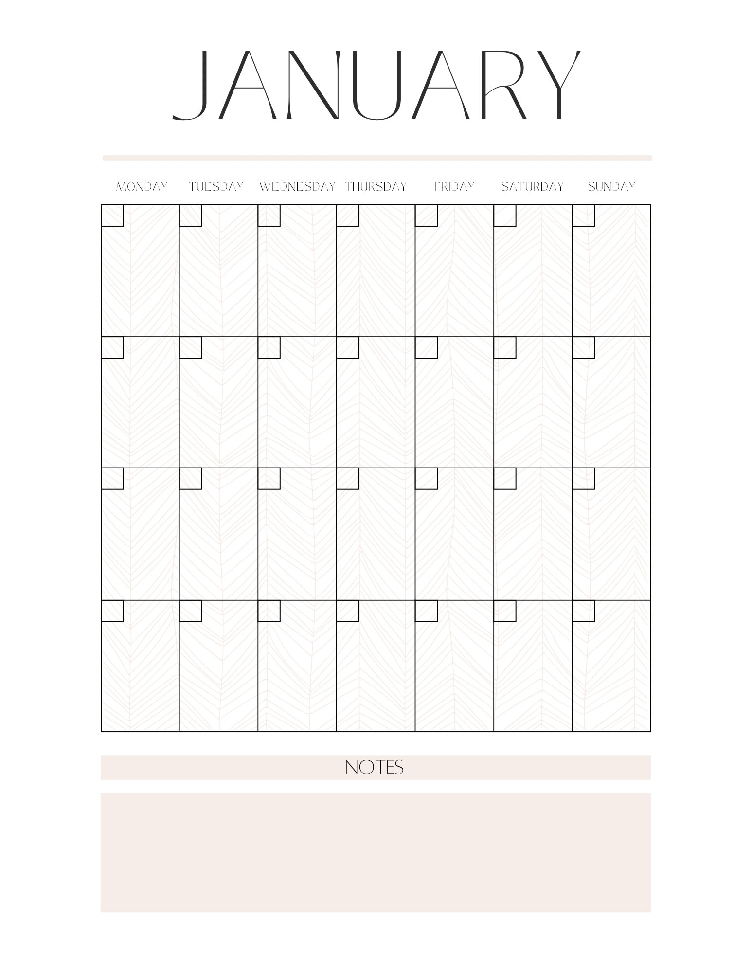 Printable Calendar Monthly Planner PDF Etsy Printable Calendar Monthly Planner PDF Etsy