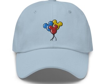Magical Kingdom Balloons Hat, Embroidered Baseball Cap, Mouse Balloons Hat, Multiple Colors