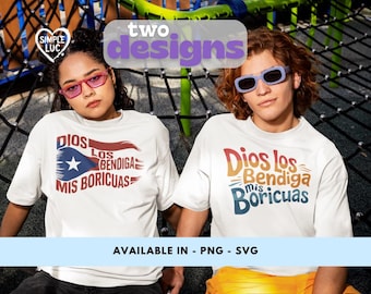 Dios Los Bendiga Mis Boricuas – Paquete PNG del Orgullo Puertorriqueño