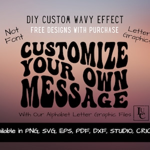 Wavy Alphabet Graphic Files, Create your own message, Wavy Text