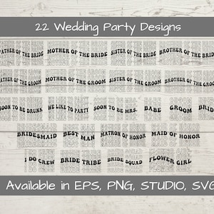 Paquete SVG de boda, fiesta nupcial retro