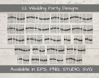 Paquete SVG de boda, actualización de fiesta nupcial retro