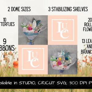 Bouquet de fleurs en papier avec des lignes de score, des fleurs gratuites, des papillons gratuits, un vase pour des fleurs en papier, un cadeau de fête des mères, un bouquet de fleurs en papier svg