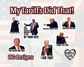 Pegatinas de humor político de Trump: 7 diseños únicos (paquete de 10)