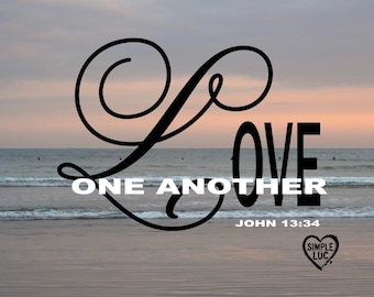 Amarnos los unos a los otros SVG PNG: Diseño de versículo bíblico cristiano (descarga digital)