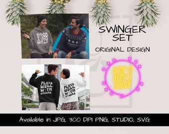 Diseño de sudadera con piña: Swinger Life PNG, SVG, Studio (Descarga digital)