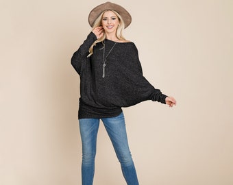 Casual Pullover Dolman Batwing Sweater