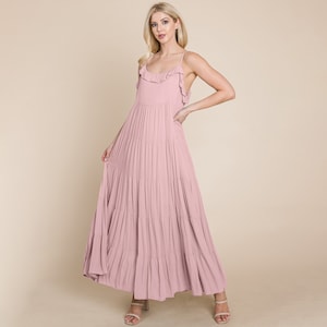 Tiered Tie Strap Cami Maxi Dress