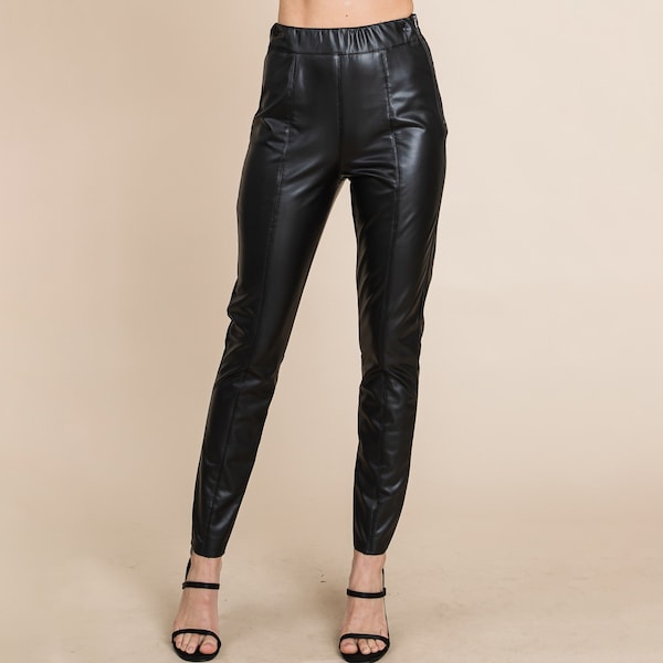 Faux Leather Pants Etsy