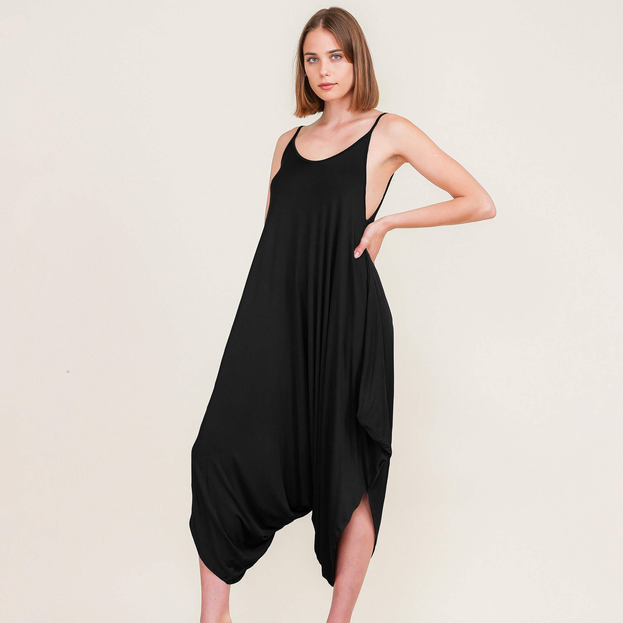 Harem Jumpsuit with Pockets | Black – Pigment